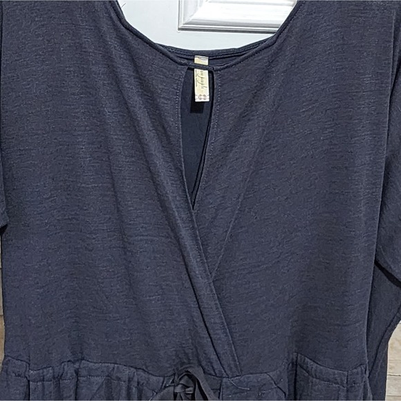 Free People‎ Boho Grey Dress Lagenlook Oversized Women's XS has pockets - Picture 5 of 8